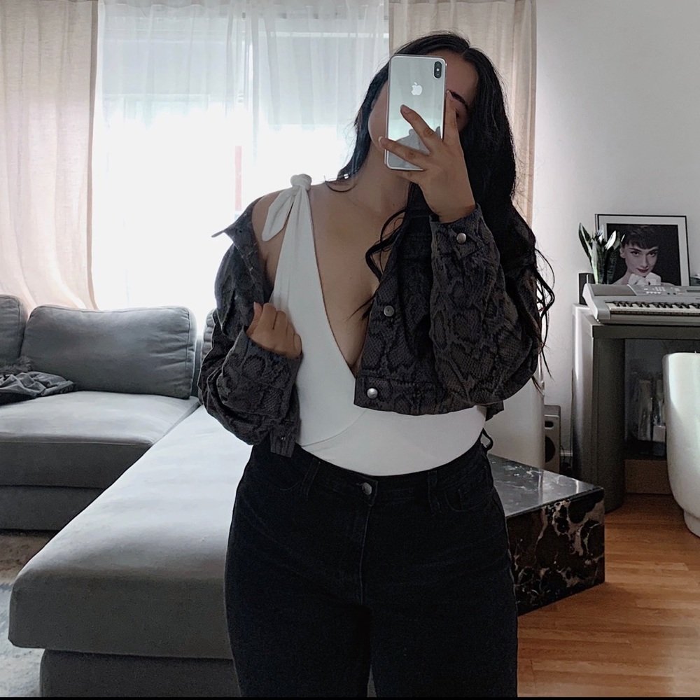 Snakeskin Cropped Jacket
